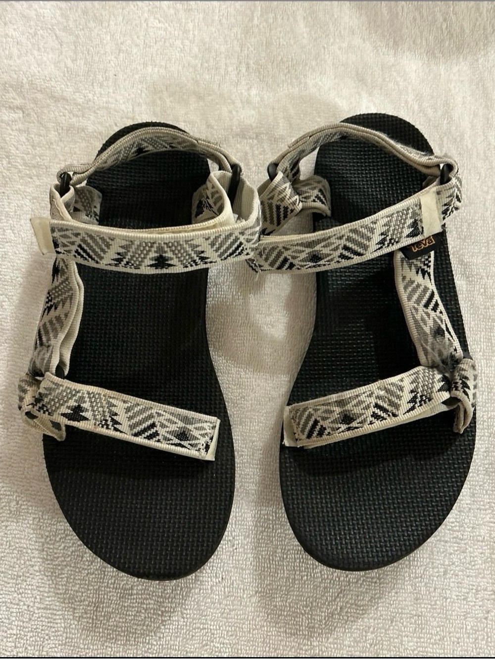 Teva Sandals, Size 8, Color White, Black, Good Condition.
